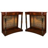 Fine Pair of Rosewood Banded Mirror Pier Tables, ca 1810