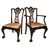 Set of 8 George II Style Ribbon Back Dining Chairs, 19th c.