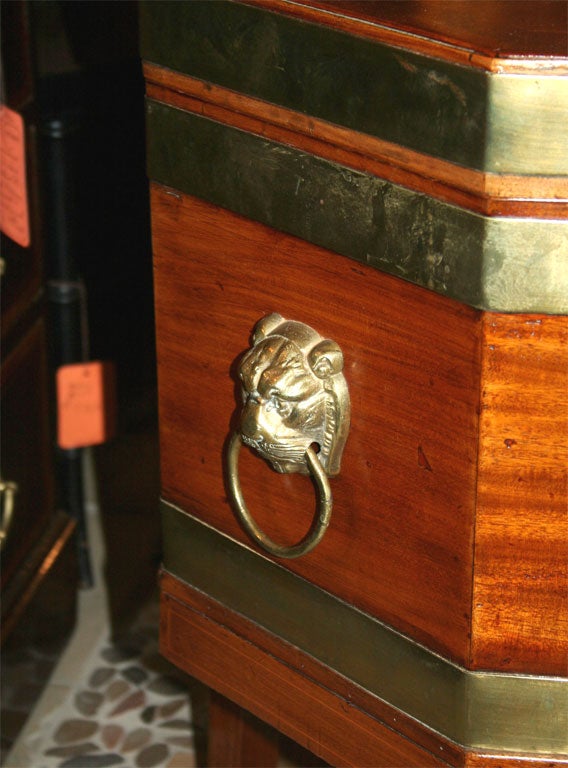 George III Brass Bound Mahogany Cellarette, ca 1780's