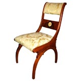 Rare Set of 4 Viennese Inlaid and Gilded Side Chairs, ca 1815