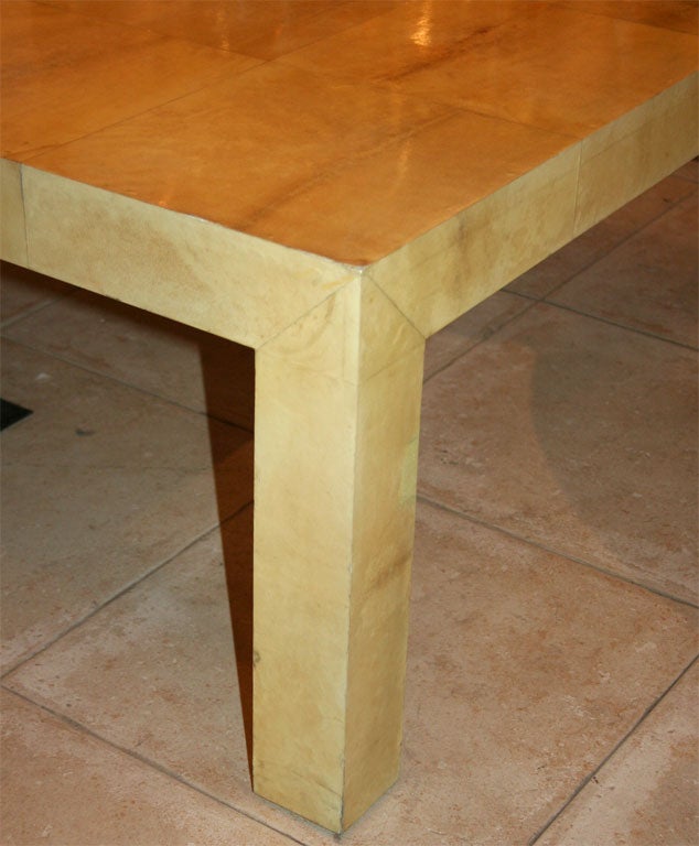 American Square goatskin cocktail table