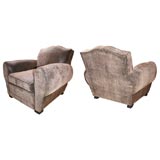 Pair of French Moustache Club Chairs