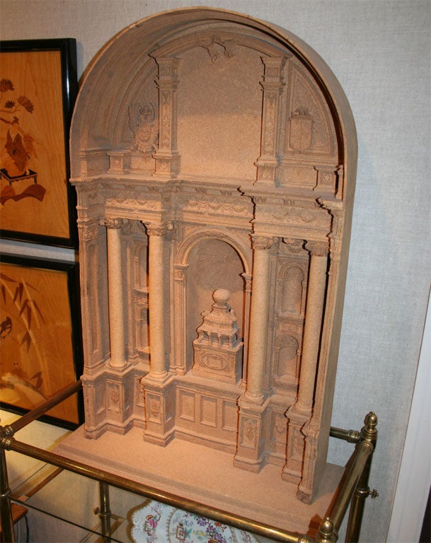 Unusual Italian Neoclassical Style Cork Architectural Model, Late 19th/Early 20th Century <br />
<br />
Provenance: The Collection of Carlton Hobbs, London<br />
<br />
45 inches high x 31 inches wide x 10 inches deep