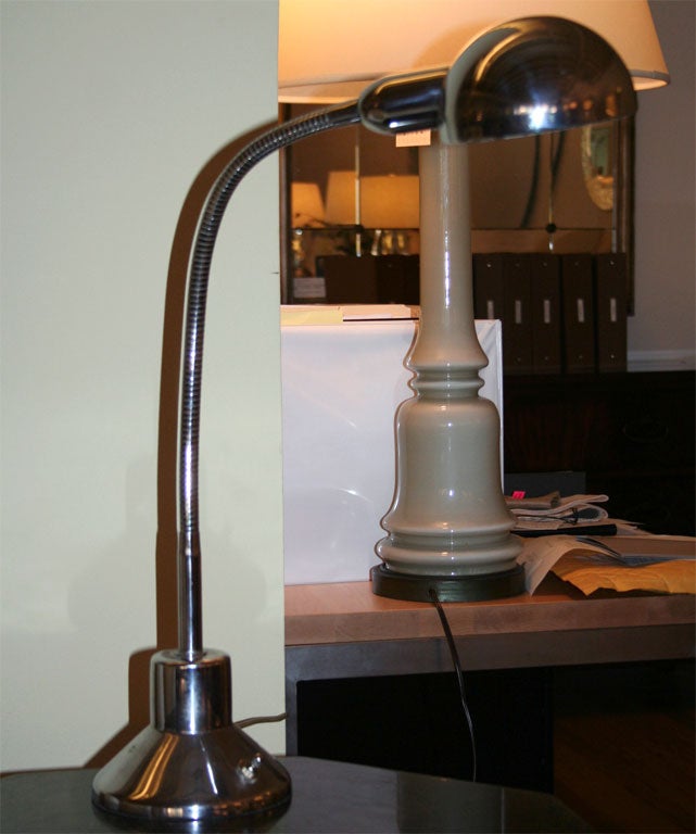 Polished Chrome Gooseneck Table Lamp