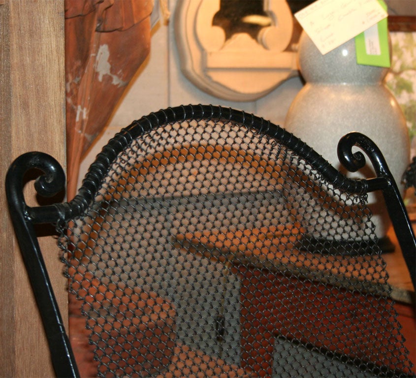Iron & Mesh Folding Garden Chair For Sale 1