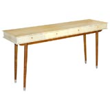 Parchment Table with Palm Wood Base