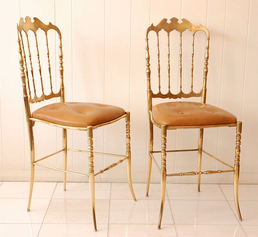 Set of 4 Brass Chairs