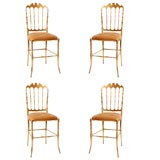 Set of 4 Brass Chairs