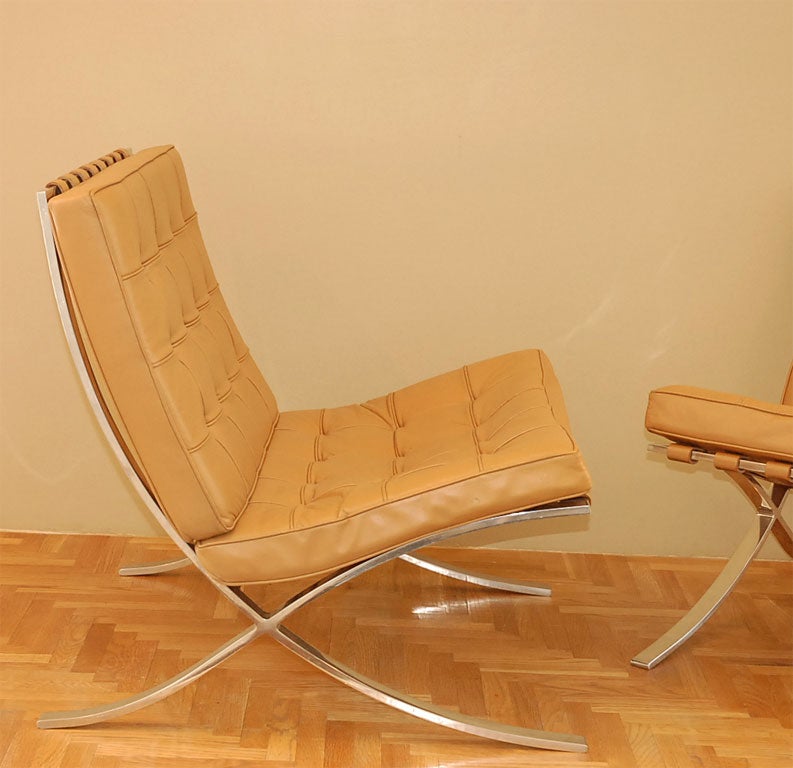 American Mies Barcelona chairs - Early Knoll version