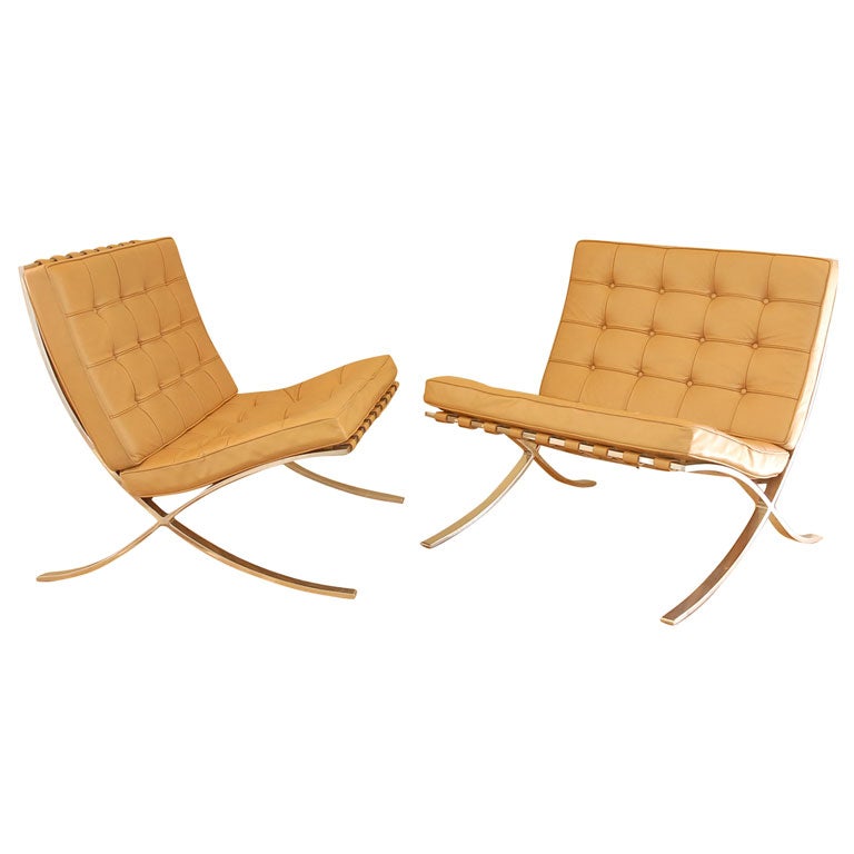 Mies Barcelona chairs - Early Knoll version