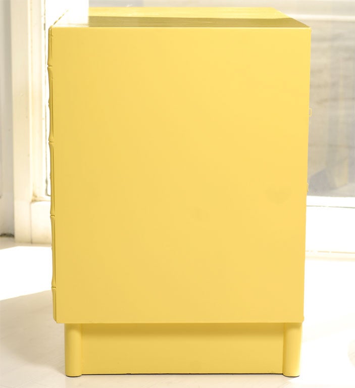Pair of Yellow Mirrored Night Stands 2