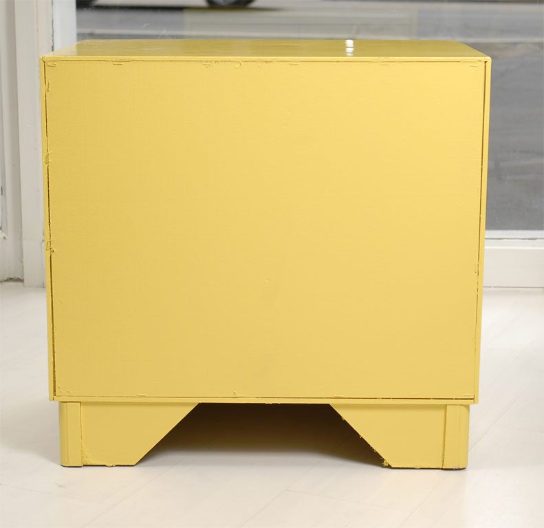 Pair of Yellow Mirrored Night Stands 3