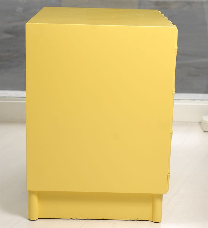 Pair of Yellow Mirrored Night Stands 4