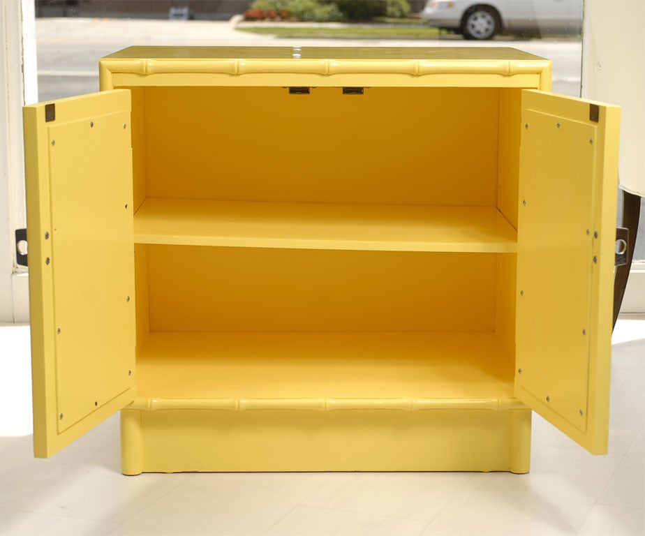 Pair of Yellow Mirrored Night Stands 5