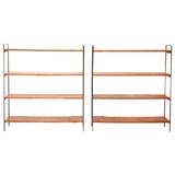 Pair of Wood and Iron Book Shelves