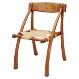 Bleached Walnut "Espenet" Wishbone Chair with Unique Seat