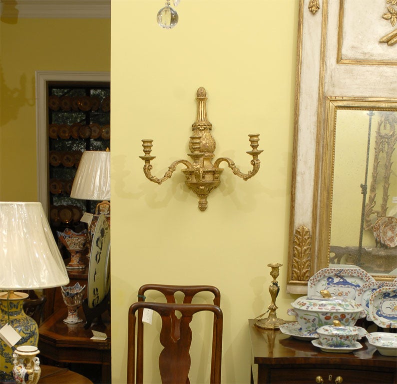 PAIR of French Giltwood Wall 3-Light Sconces, c. 1890