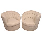 Fine Hollywood Glamour Style Swirl Armchairs