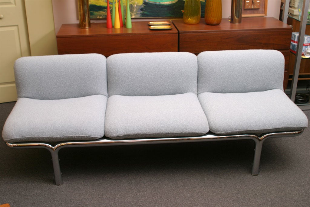 Luxe Modern Chrome 3 Seat Sofa