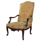 Antique French Period Louis XV fauteuil. Antique French Period Louis XV fauteuil.
