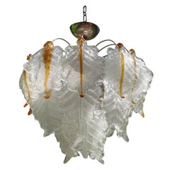 Murano 3-Tiered Glass Leaf Chandelier