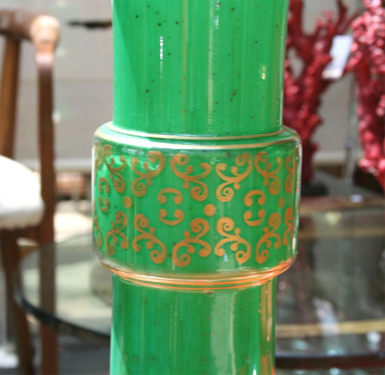 Pair of Green Murano Table Lamps 2