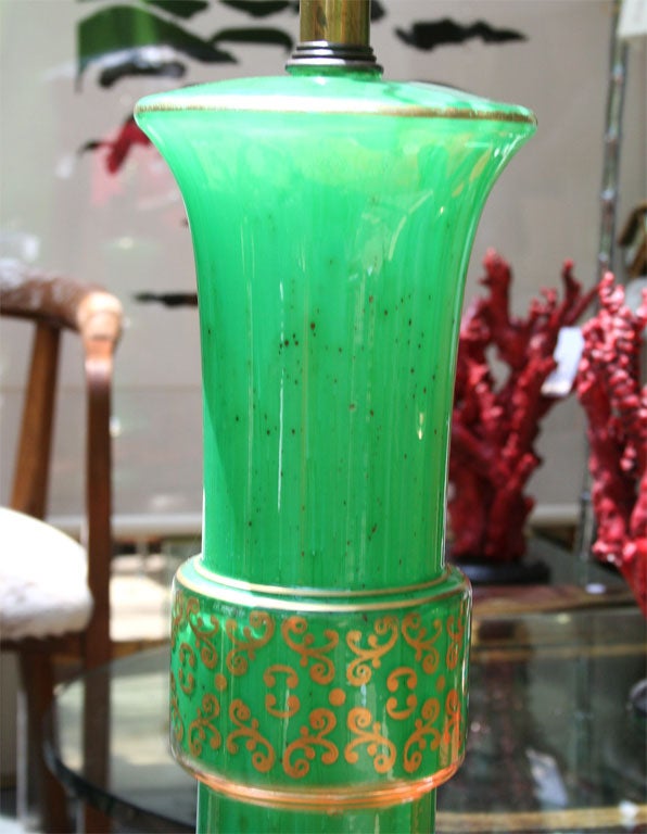 Pair of Green Murano Table Lamps 4