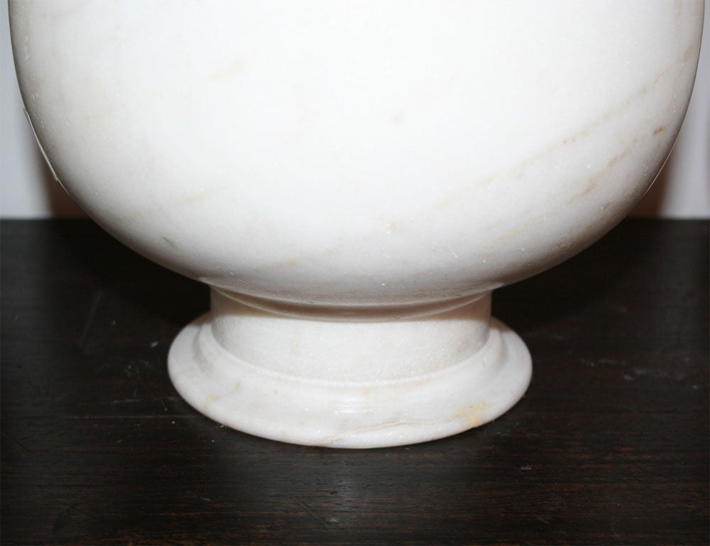 White Marble Fluted Neck Vessel with Cap 1