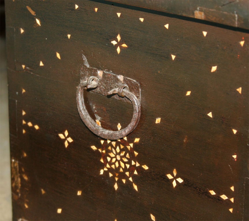 A  west Java Dowry Chest with inlay & metal studs. 2