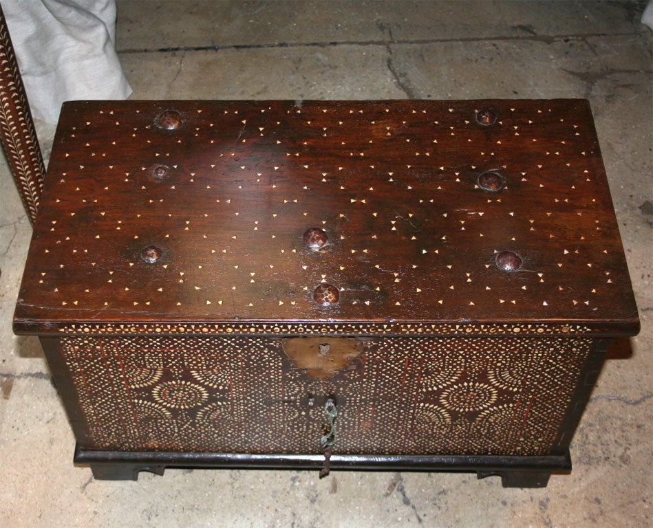 A  west Java Dowry Chest with inlay & metal studs. 3