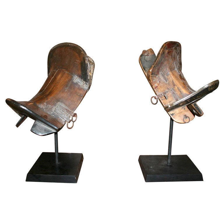 A Chinese horse saddle on a stand at 1stDibs