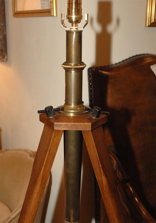 Wood Surveyor Tripod Lamp