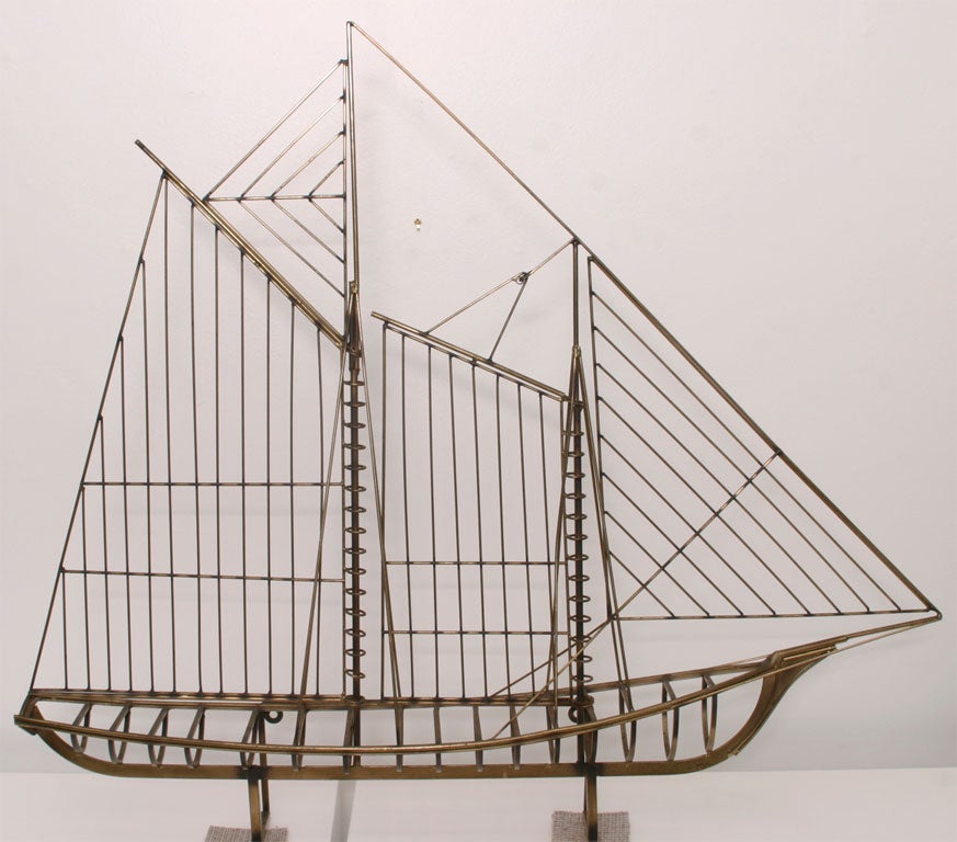 JERE' LARGE SAIL BOAT SCULPTURE