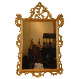 Antique Louis XV Style Giltwood Looking Glass-