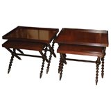 Mahogany and Parcel Ebonized Tables by Valention