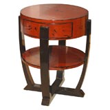 Red 
Black Drum Shape Table