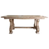 "Pickled" Oak Dining Table with Leaf