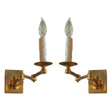 Pair Adjustable Gilt Wall Sconces