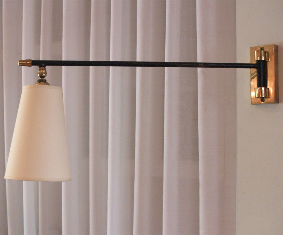 French 1950s Swing-Arm Wall Lamp