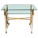 Two-tier Italian Brass Console Table