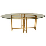Oval glass top table