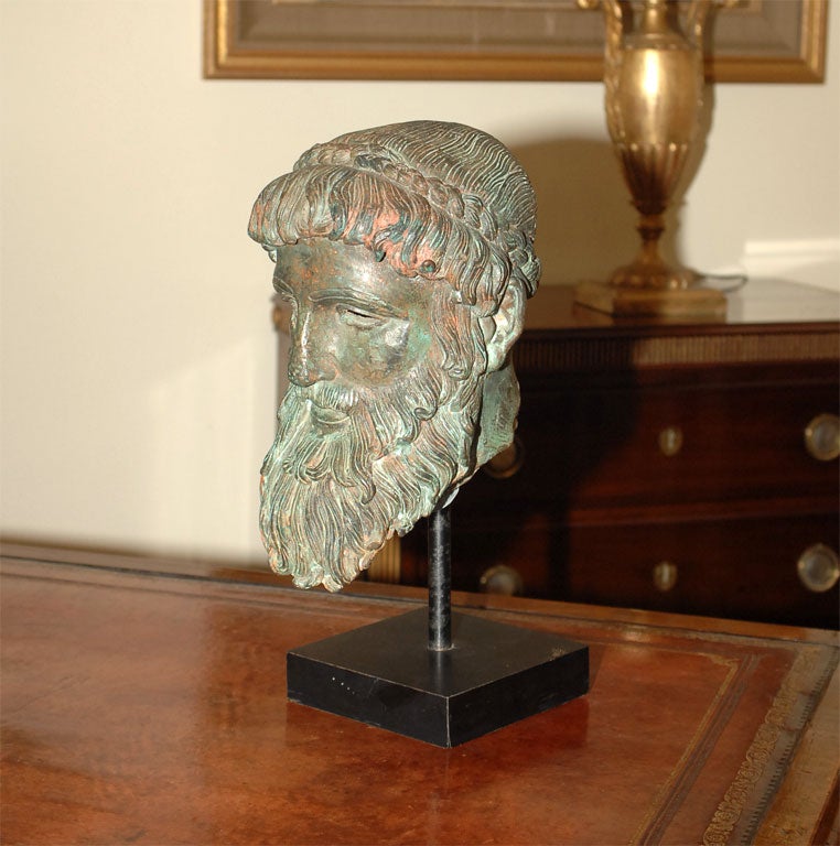 A Bronze 17th Century Style Head of a Greek Philosopher.