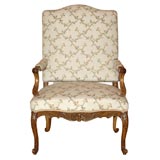 Carved Walnut Fauteuil