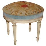 Antique Neo-Classical Painted Footstool with Tapestry