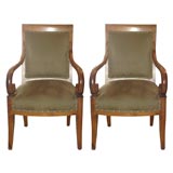 Pair of Walnut Armchairs