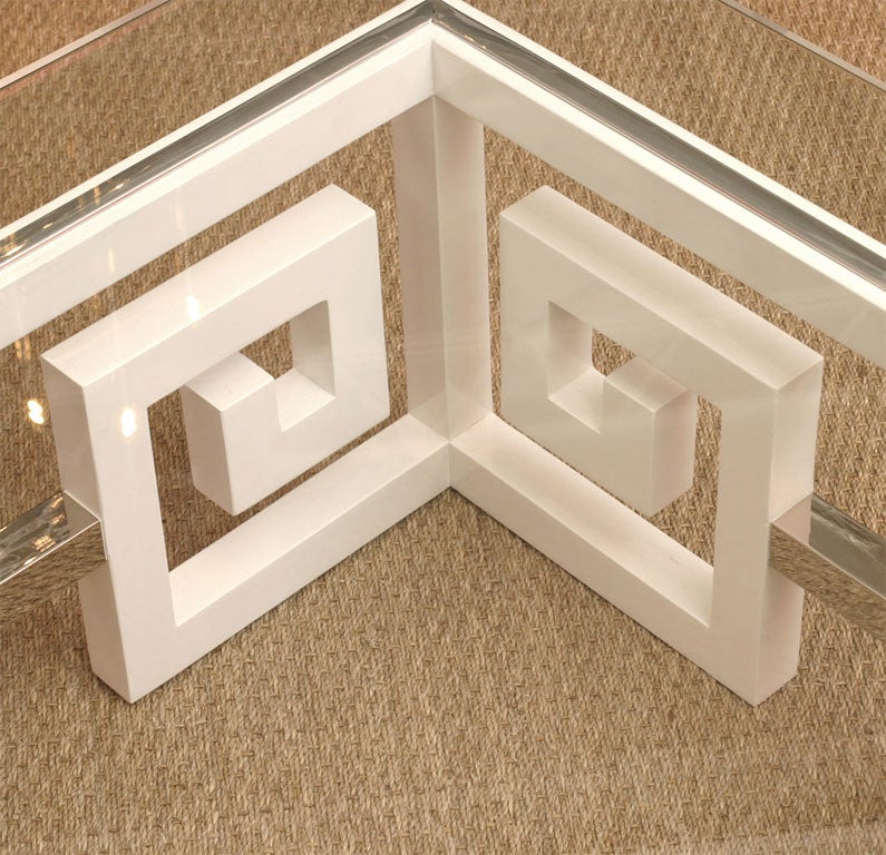 Greek Key Cocktail Table with Glass Top SALE 20% OFF In Excellent Condition In North Miami, FL