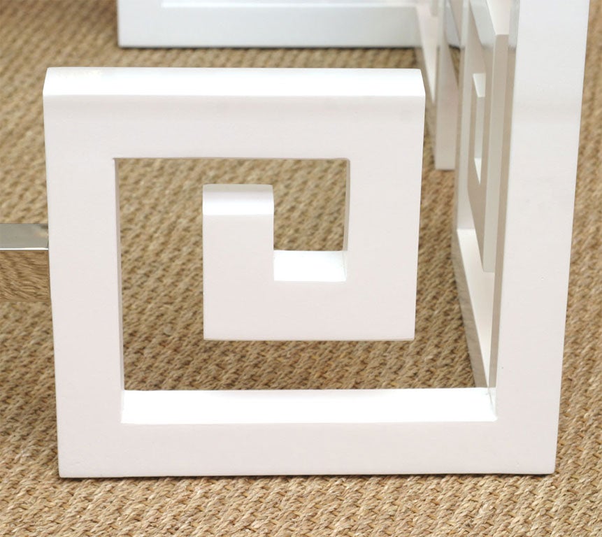 Greek Key Cocktail Table with Glass Top SALE 20% OFF 1