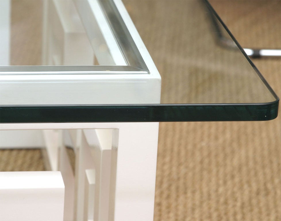 Greek Key Cocktail Table with Glass Top SALE 20% OFF 2