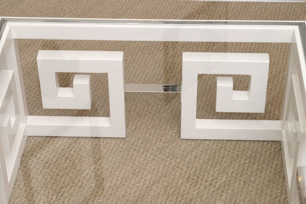 Greek Key Cocktail Table with Glass Top SALE 20% OFF 3