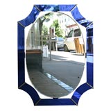 Blue Mirror Framed Oval Mirror